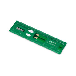 Kit de escrita em PS. Incluso régua de 15 cm, 2 mini lápis, 1 borracha e 1 apontador. Régua: 157 x 42 x 15 mm