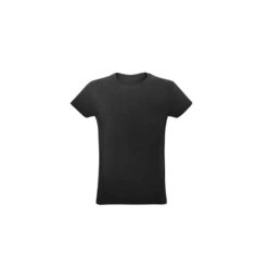 Camiseta unissex de corte regular em malha 100% algodão (170 g/m2) com fio 30/1 penteado.