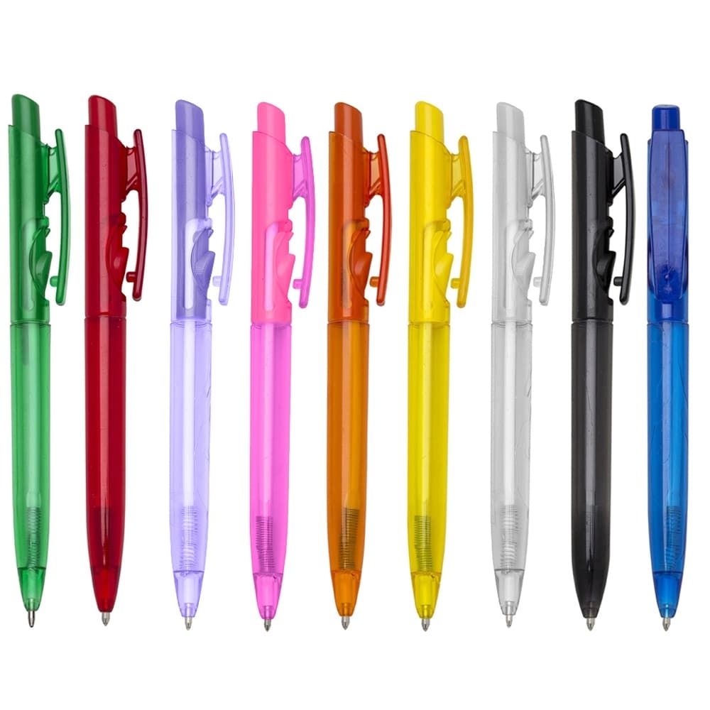 CANETA PLÁSTICA TRANSLUCIDA SPX-01097T-AZU NA COR AZUL - Imagem 2