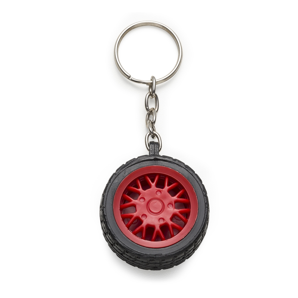 CHAVEIRO FORMATO PNEU  SPX-10123-VM/VM NA COR VERMELHO