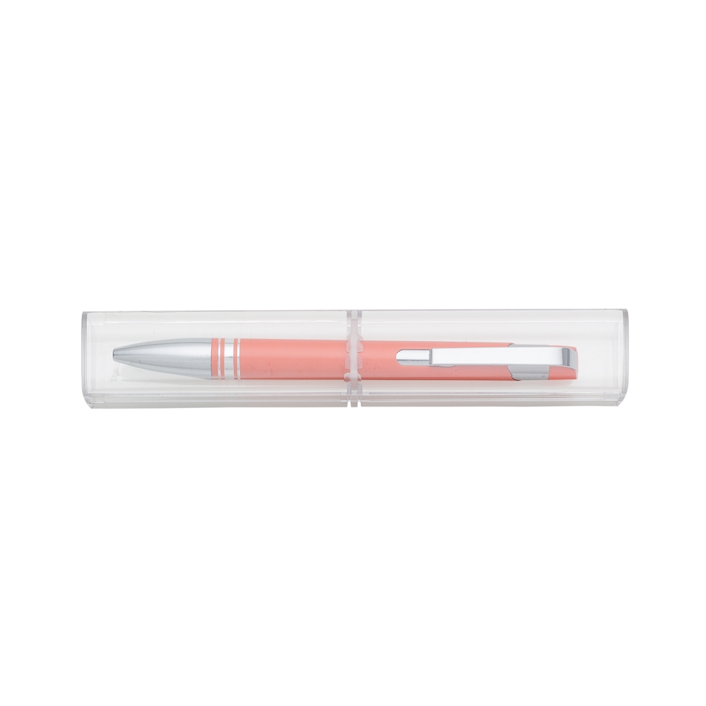CANETA SEMI - METAL C/ TUBINHO ACRILICO  SPX-12653-LAR NA COR LARANJA