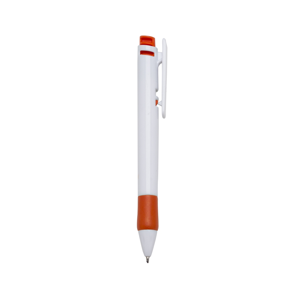 CANETA PLÁSTICA  SPX-13190C-BCO/LAR NA COR LARANJA