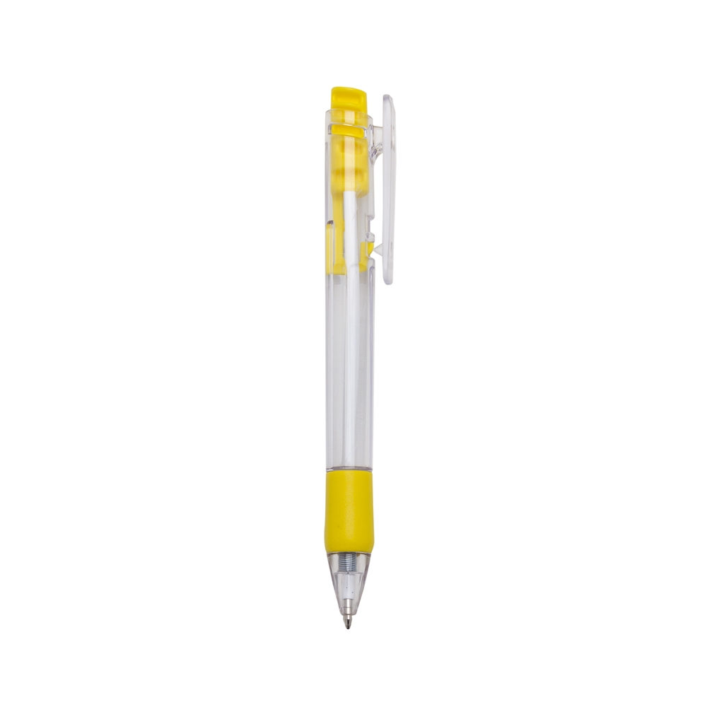 CANETA PLÁSTICA  SPX-13190T-TRA/AMA NA COR AMARELO