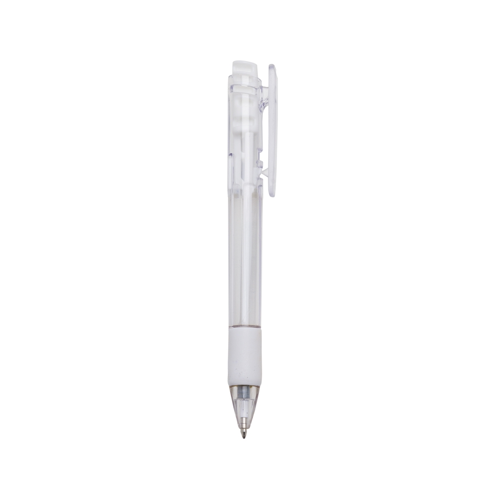CANETA PLÁSTICA  SPX-13190T-TRA/BCO NA COR TRANSPARENTE