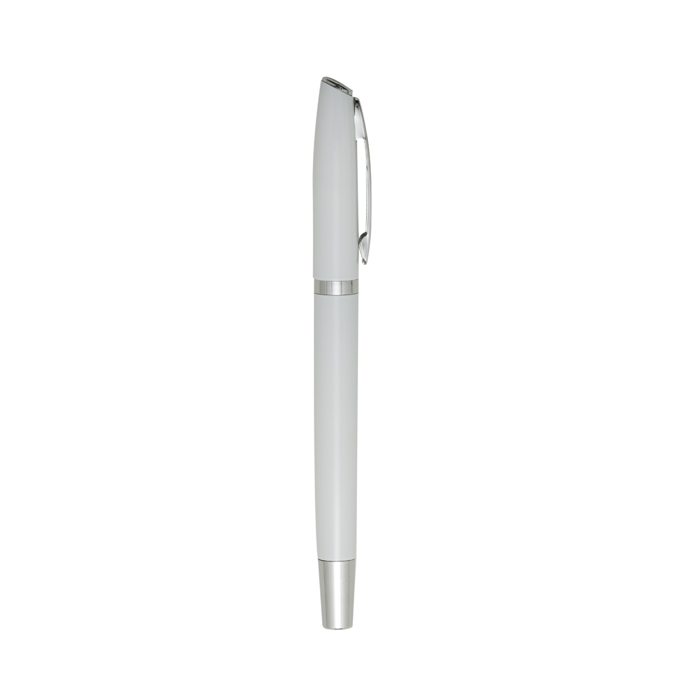 CANETA ROLLER DE METAL  SPX-13299-BCO/PRA NA COR BRANCO