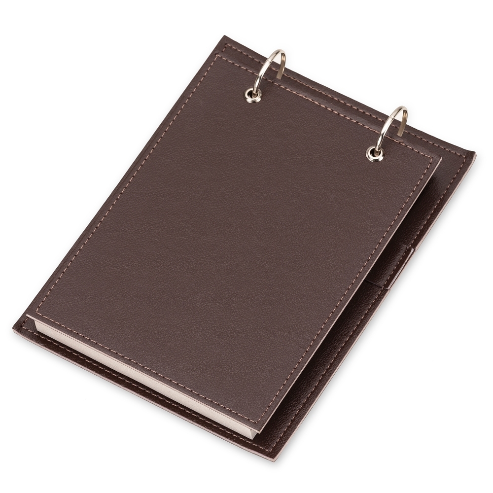 BLOCO DE ANOTAÇÕES DE MESA COURO SINTETICO  SPX-14491-MAR NA COR MARROM