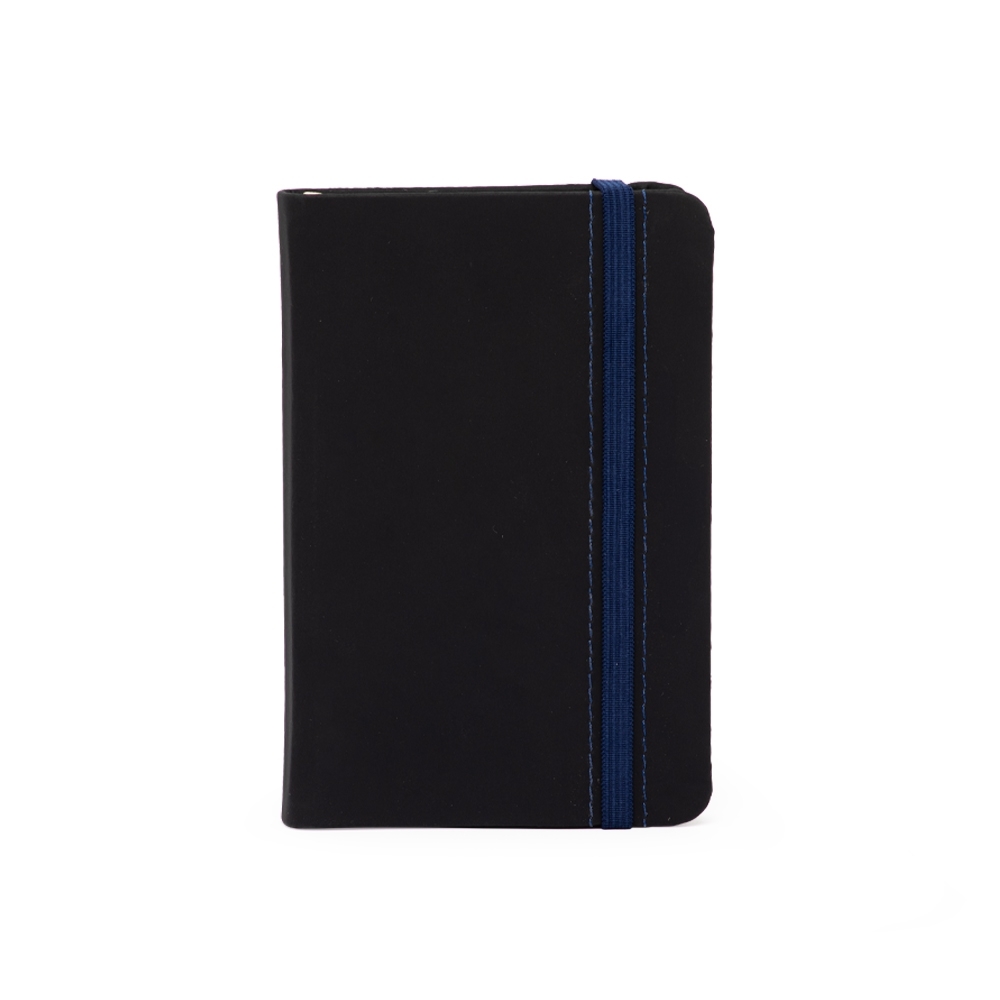 CADERNETA EMBORRACHADA COM PAUTA SPX-15052-PRE/AZU NA COR PRETO