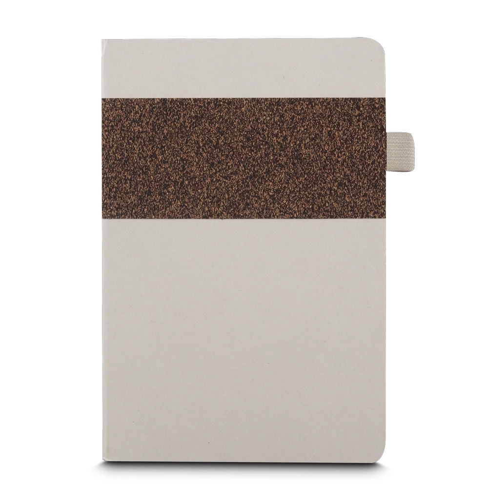 CADERNO FIBRA DE CANA E CAFÉ SPX-15172-BEG NA COR BEGE