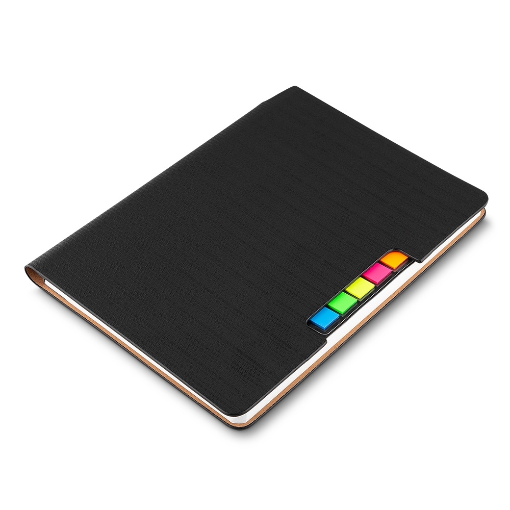 CADERNO C/ AUTOADESIVO SPX-14165-PRE NA COR PRETO