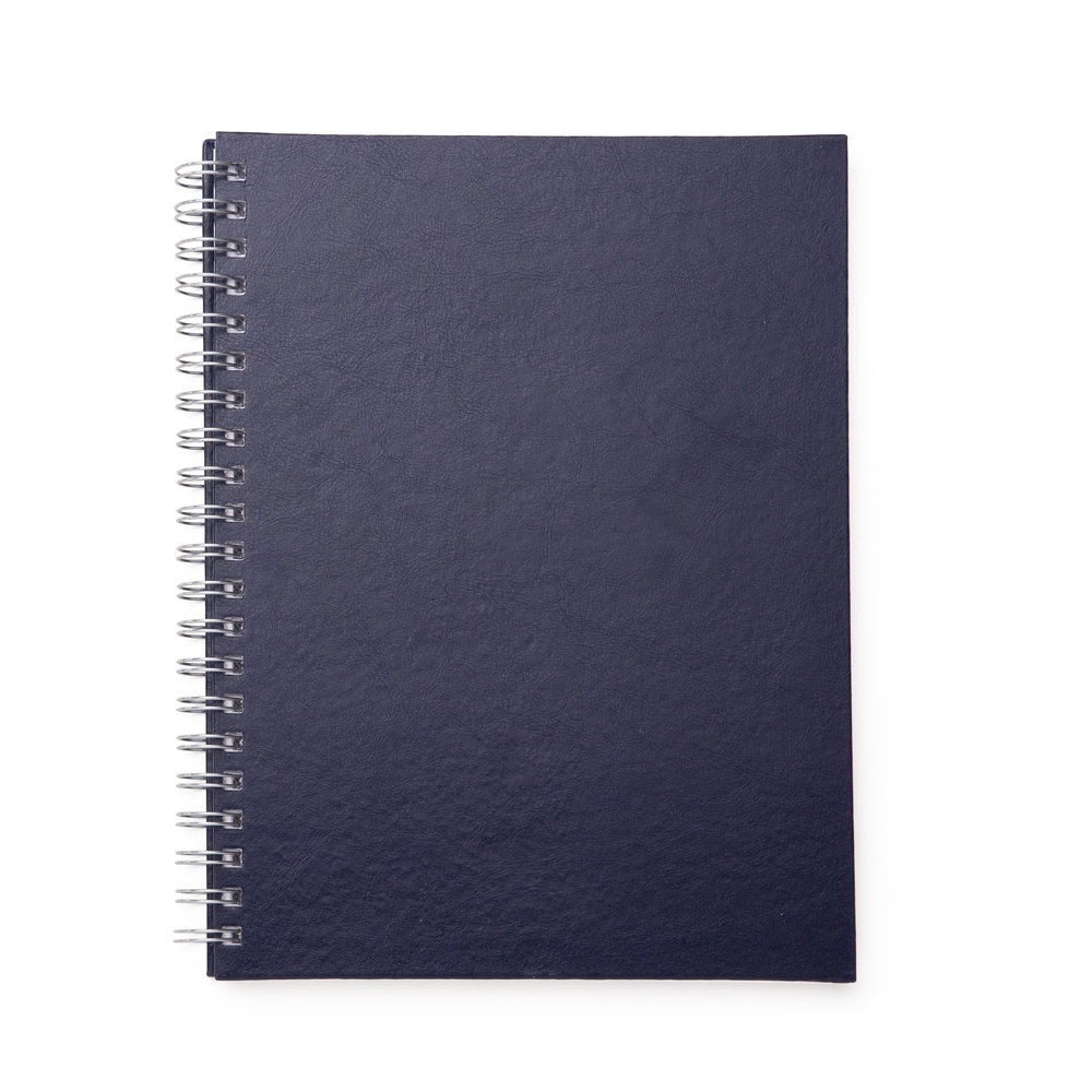 CADERNO C/ CAPA DE COURO SINTÉTICO 21 X 28 CM  SPX-13603-AZE NA COR AZUL