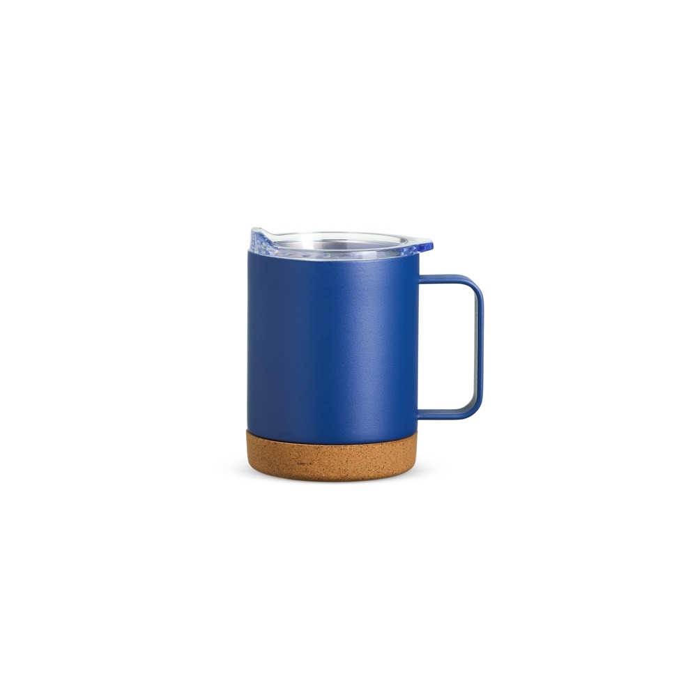 CANECA TÉRMICA COM CORTIÇA DE 400ML SPX-18838-AZU NA COR AZUL