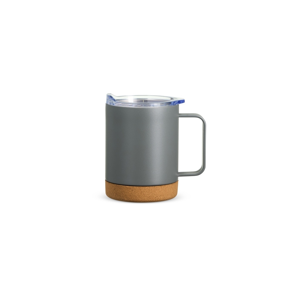 CANECA TÉRMICA COM CORTIÇA DE 400ML SPX-18838-CIN NA COR CHUMBO
