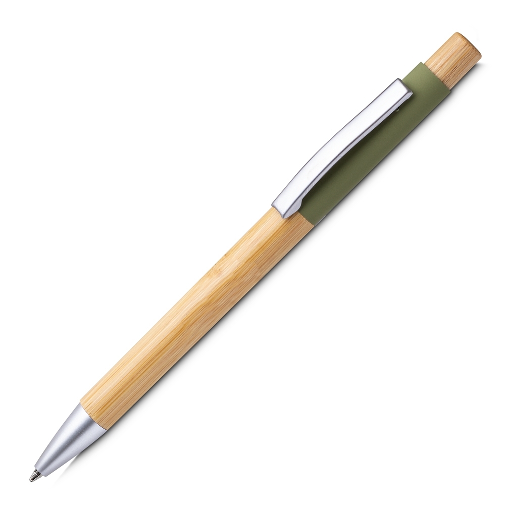 CANETA ALUMÍNIO E BAMBU SPX-15084-VD NA COR VERDE