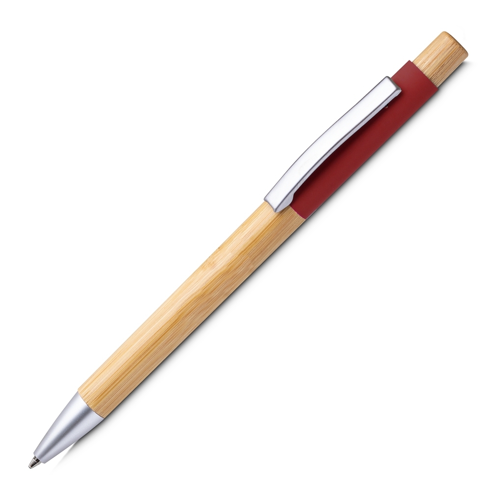 CANETA ALUMÍNIO E BAMBU SPX-15084-VM NA COR VERMELHO