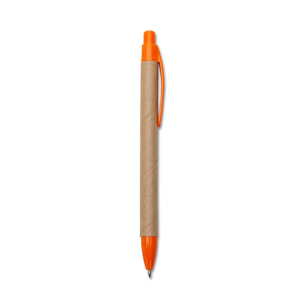 CANETA ECOLÓGICA DET. PLÁSTICO SPX-18542-LAR NA COR LARANJA