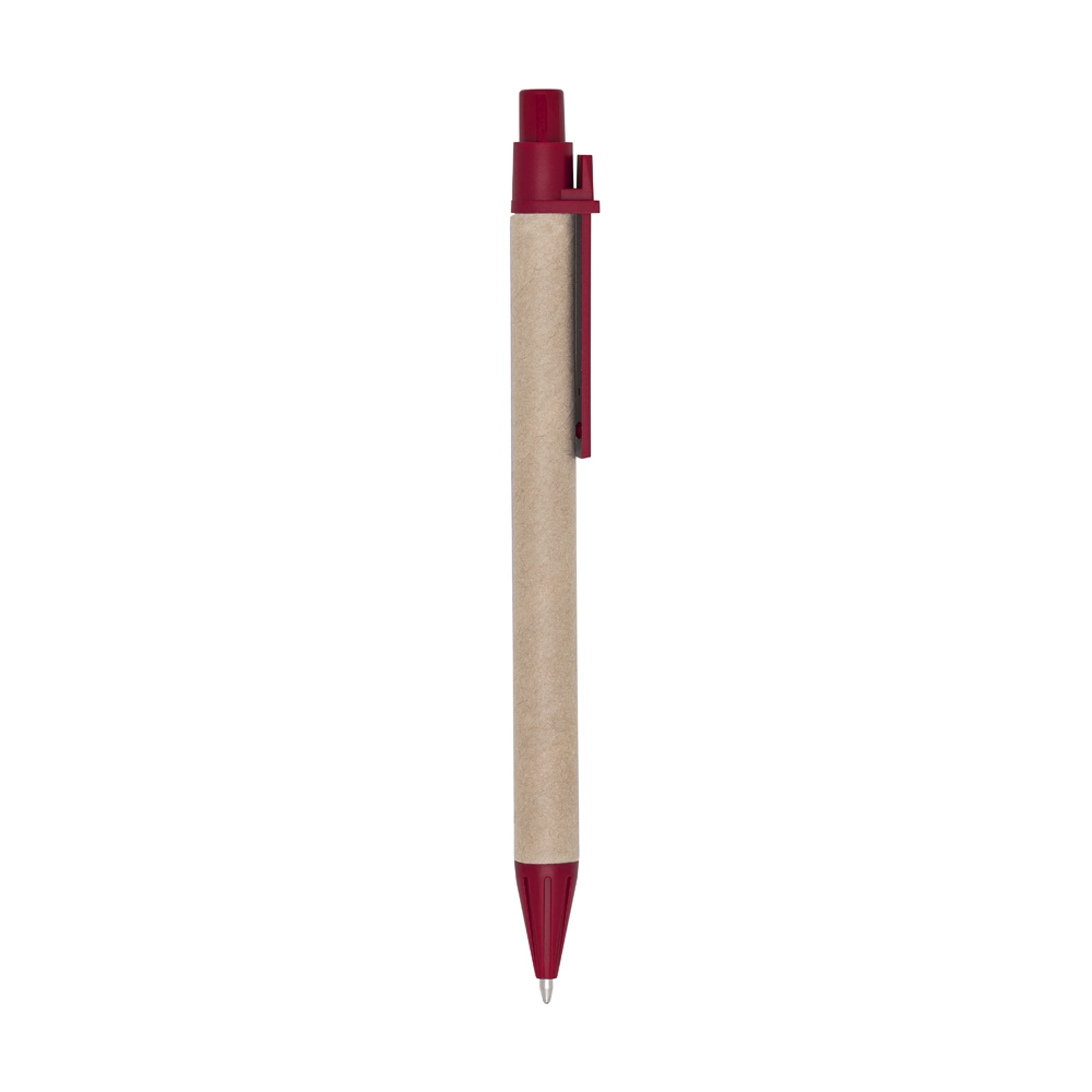 CANETA ECOLÓGICA C/ CLIP PLÁSTICO SPX-00002-VM NA COR VERMELHO