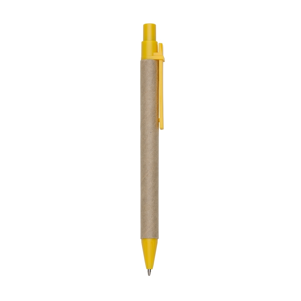 CANETA ECOLÓGICA C/ CLIP PLÁSTICO SPX-00002-AMA NA COR AMARELO