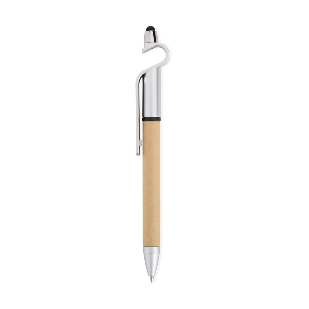 CANETA ECOLÓGICA TOUCH COM SUPORTE SPX-13499P-PRA NA COR PRATA