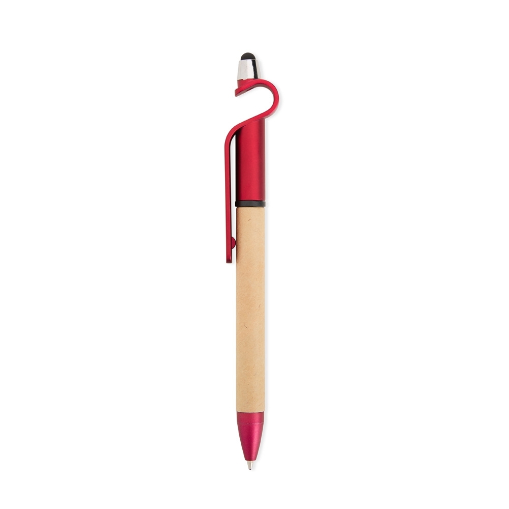 CANETA ECOLÓGICA TOUCH COM SUPORTE SPX-13499P-VM NA COR VERMELHO