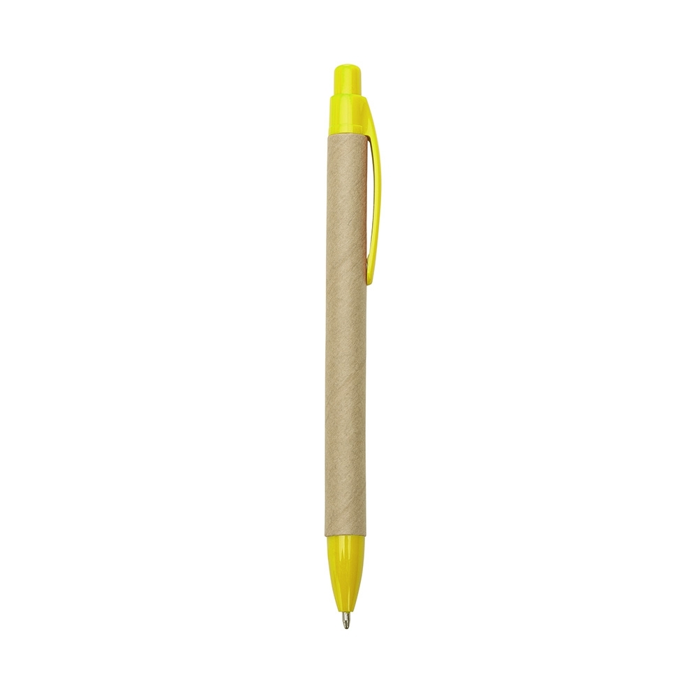 CANETA ECOLÓGICA DET. PLÁSTICO SPX-18542-AMA NA COR AMARELO