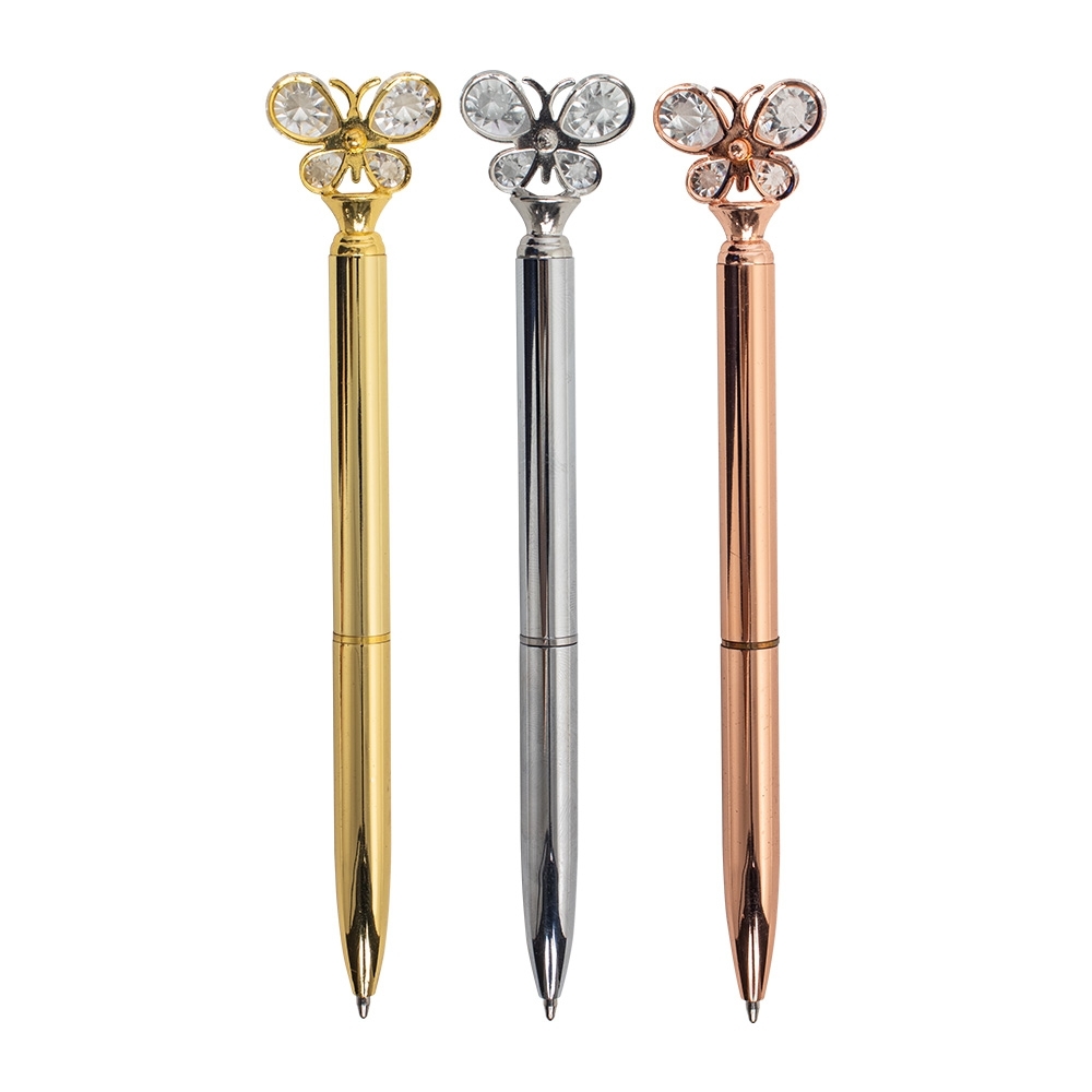 CANETA METAL BORBOLETA SPX-P@15184-MIS NA COR COLORIDO