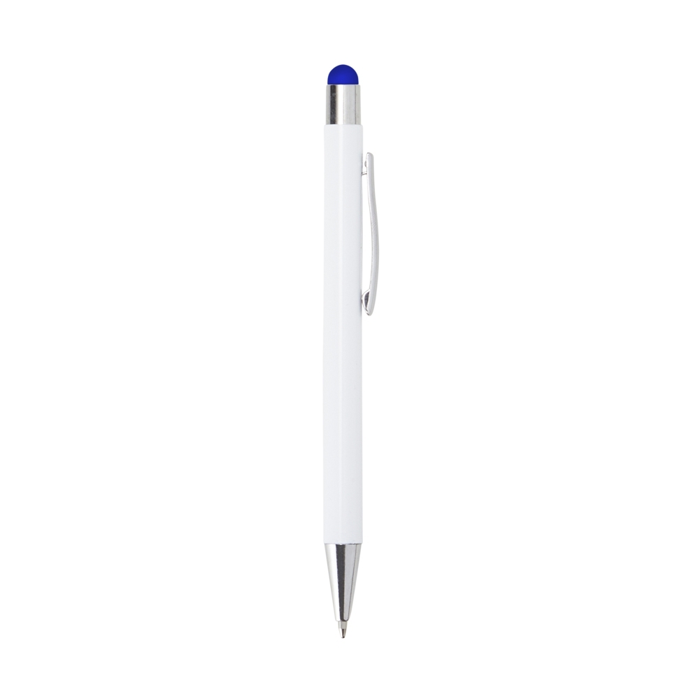 CANETA METAL TOUCH SPX-14857-BCO/AZU NA COR BRANCO