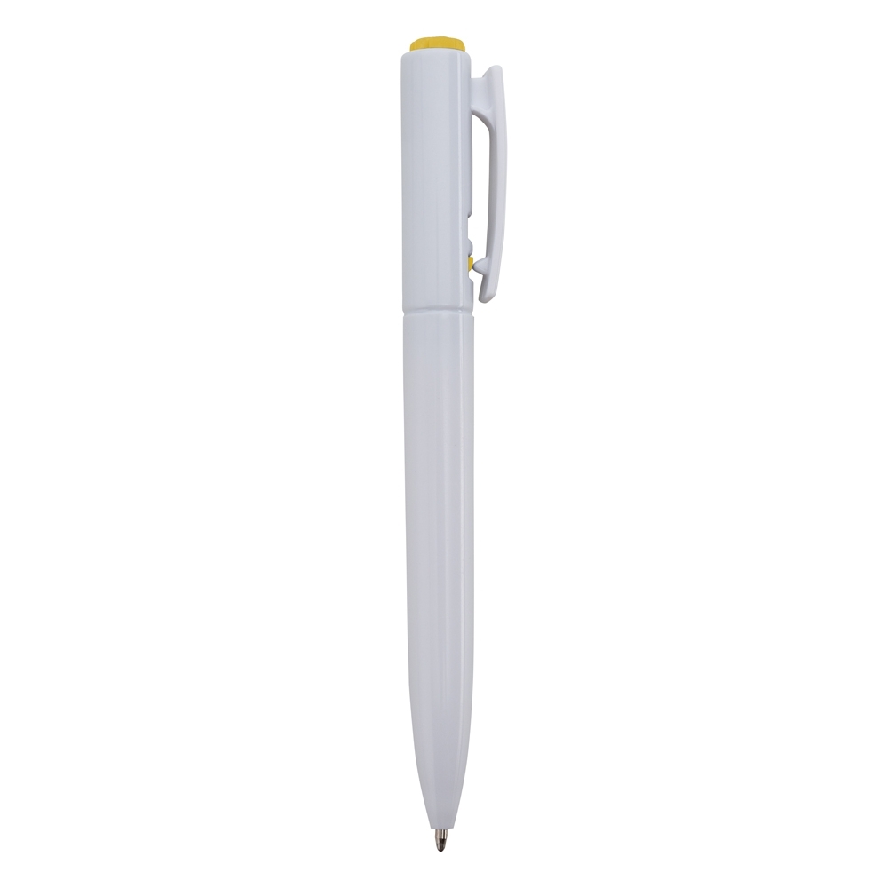 CANETA PLÁSTICA SPX-01091C-BCO/AMA NA COR BRANCO