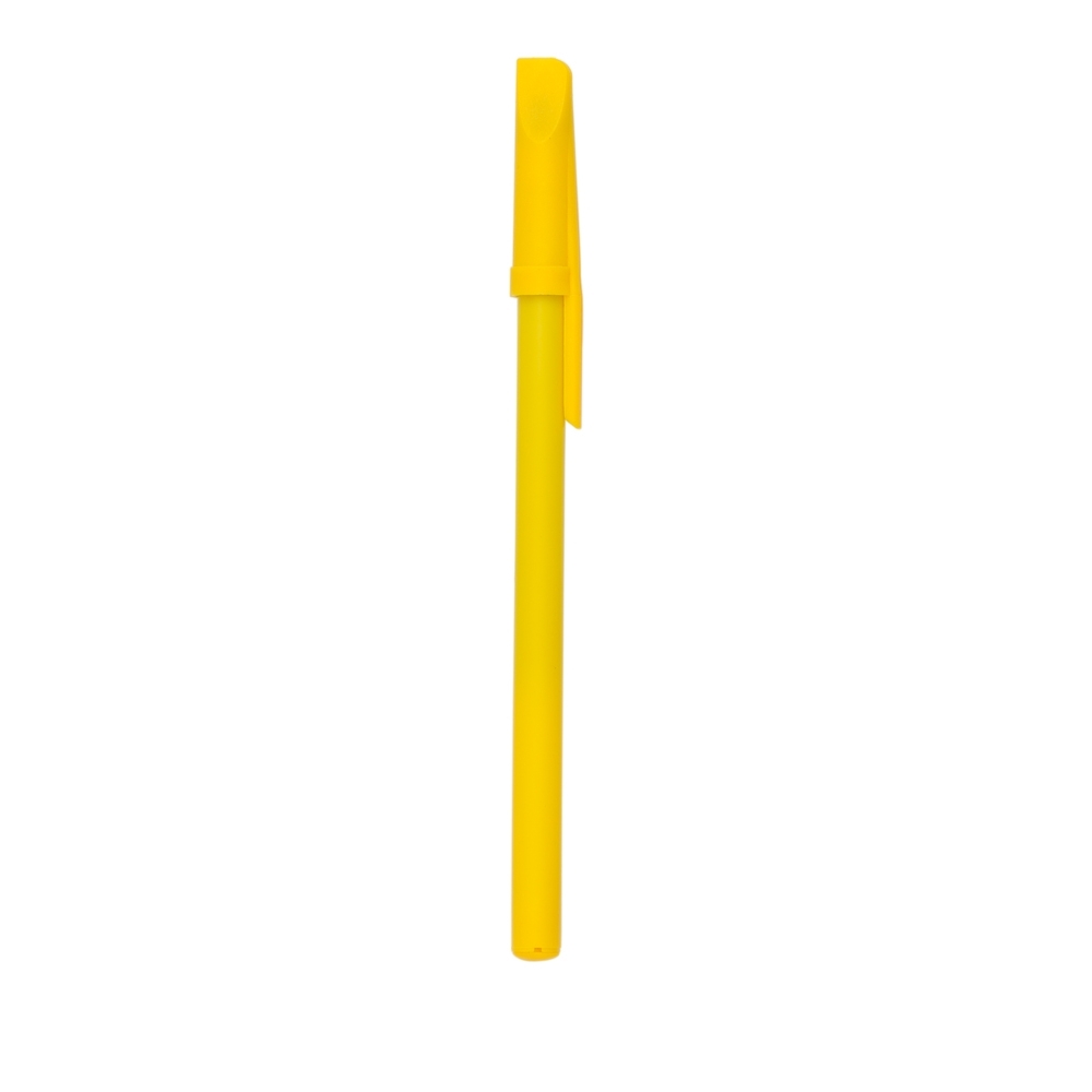 CANETA PLÁSTICA ESFERO C/ TAMPA SPX-P@13629B-AMA NA COR AMARELO