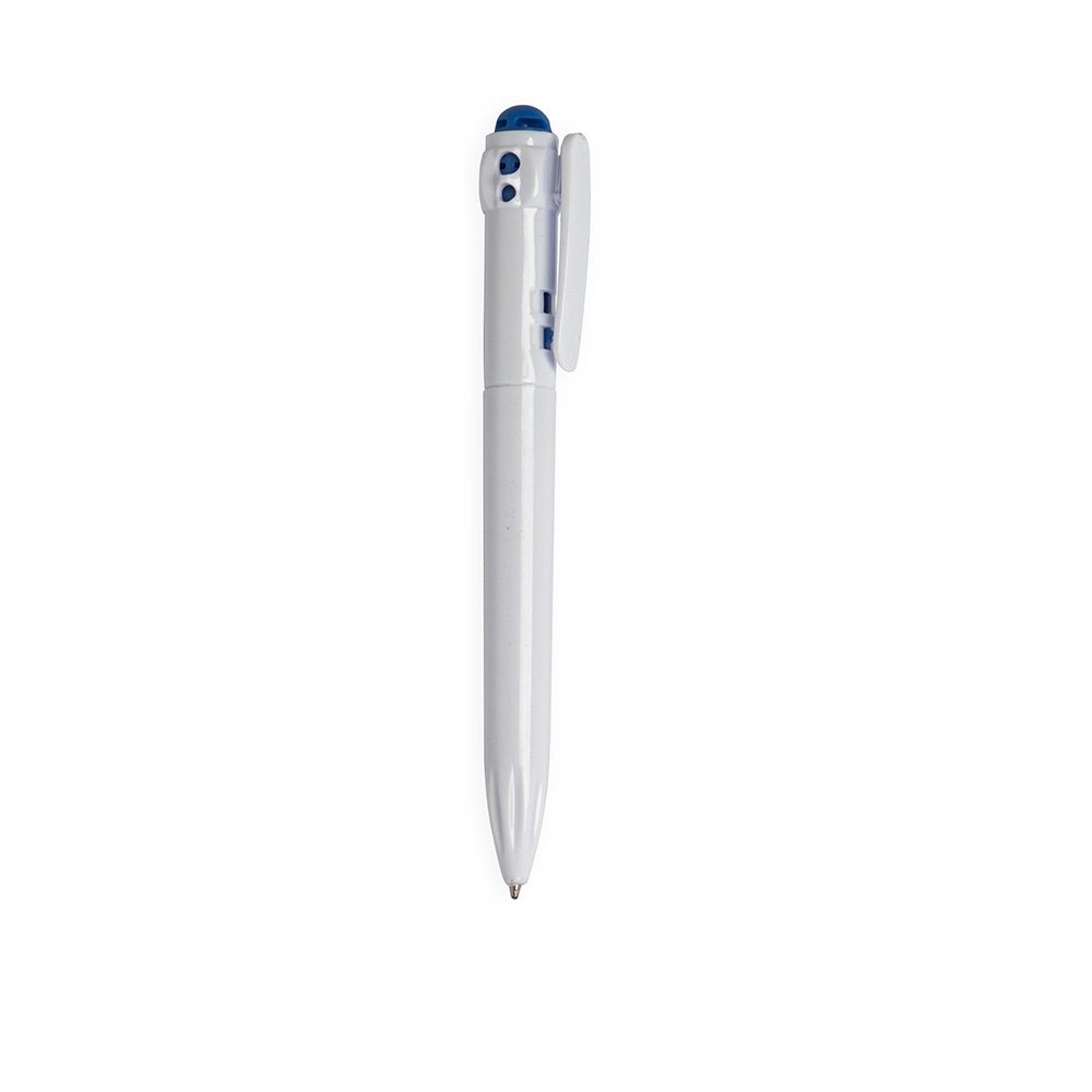 CANETA PLÁSTICA SPX-15196C-BCO/AZU NA COR BRANCO
