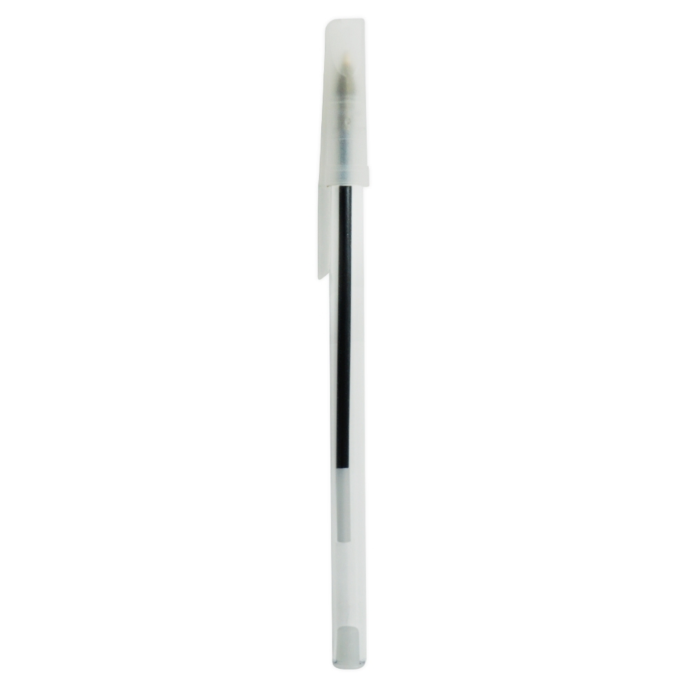 CANETA PLÁSTICA TRANSLUCIDA C/ TAMPA  SPX-P@13629T-BRT NA COR BRANCO