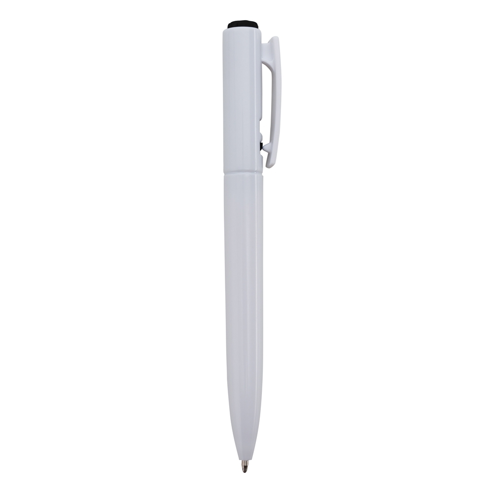CANETA PLÁSTICA SPX-01091C-BCO/PRE NA COR BRANCO