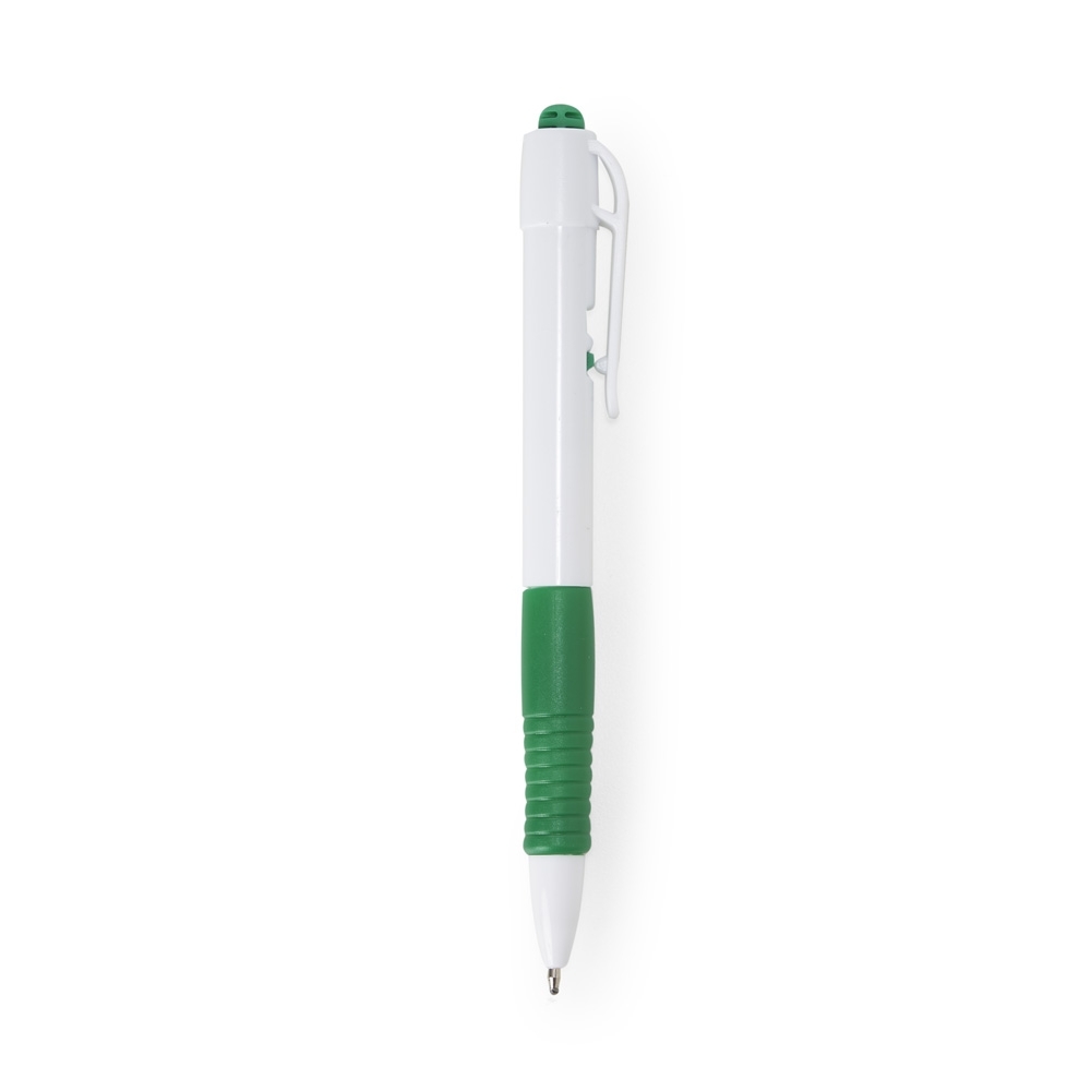 CANETA PLASTICA LEITOSA SPX-14679L-BCO/VD NA COR BRANCO