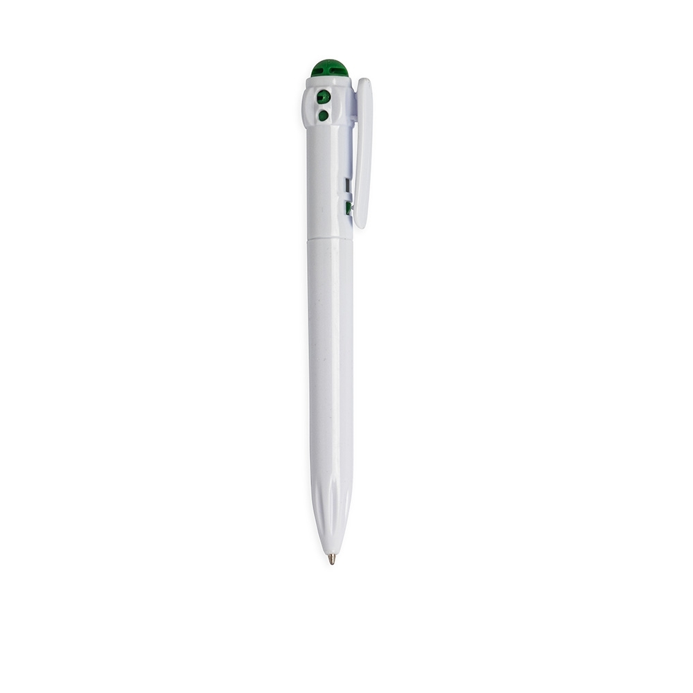 CANETA PLÁSTICA SPX-15196C-BCO/VD NA COR BRANCO