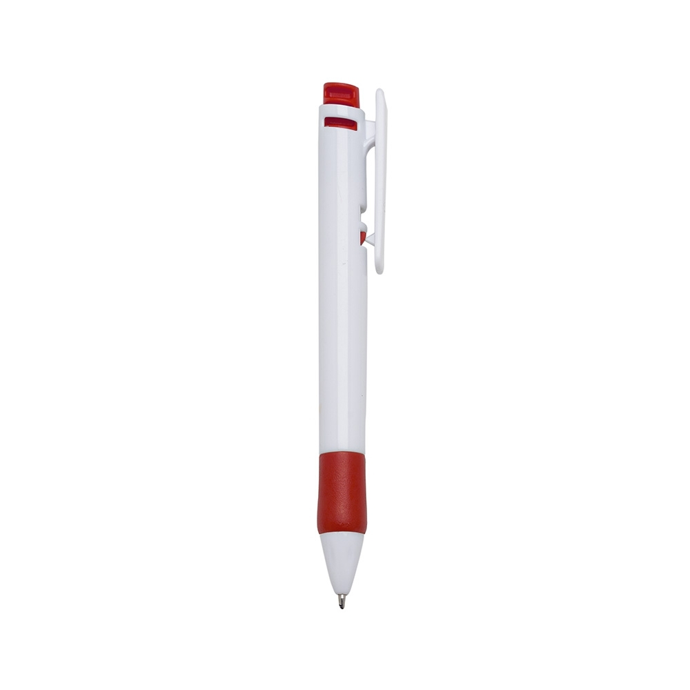 CANETA PLÁSTICA  SPX-13190C-BCO/VM NA COR VERMELHO