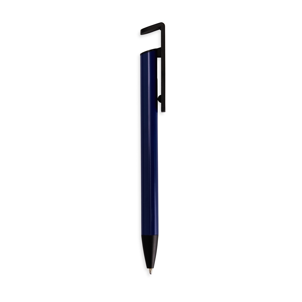 CANETA SEMIMETAL COM SUPORTE SPX-14795-AZU/PRE NA COR AZUL