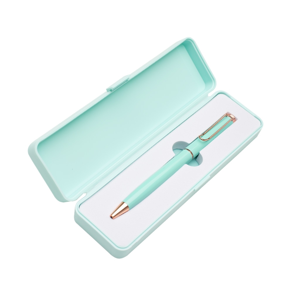 CANETA METAL C/ BOX DE  PLÁSTICO SPX-14480-VD/COB NA COR VERDE