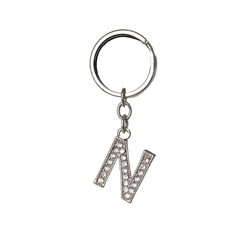 CHAVEIRO DE METAL LETRA N SPX-P$06188N-PRA NA COR PRATA