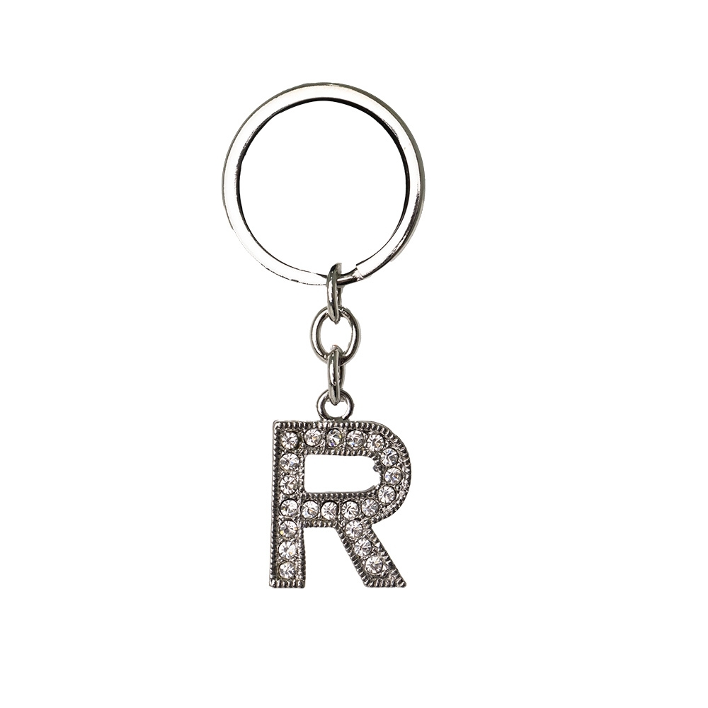 CHAVEIRO DE METAL LETRA R SPX-P$06188R-PRA NA COR PRATA