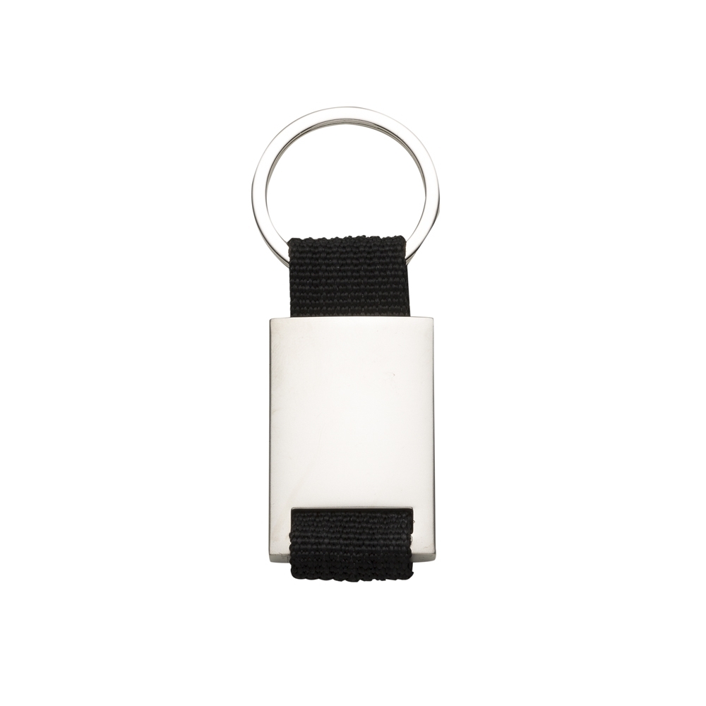 CHAVEIRO DE METAL C/ NYLON  SPX-04489-PRA/PRE NA COR PRATA