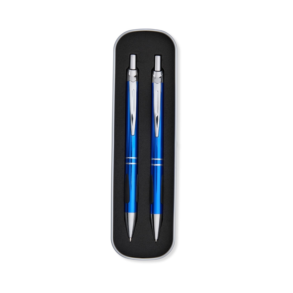CONJUNTO CANETA E LAPISEIRA METAL SPX-06078-AZU NA COR AZUL