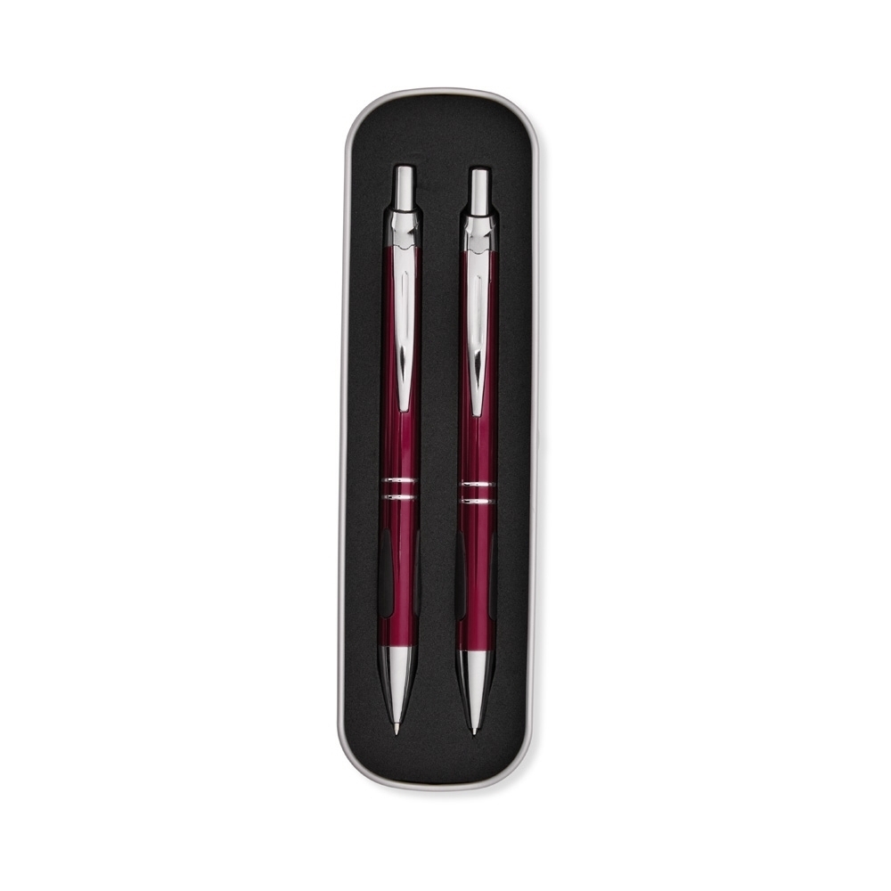 CONJUNTO CANETA E LAPISEIRA METAL SPX-06078-VM NA COR VERMELHO