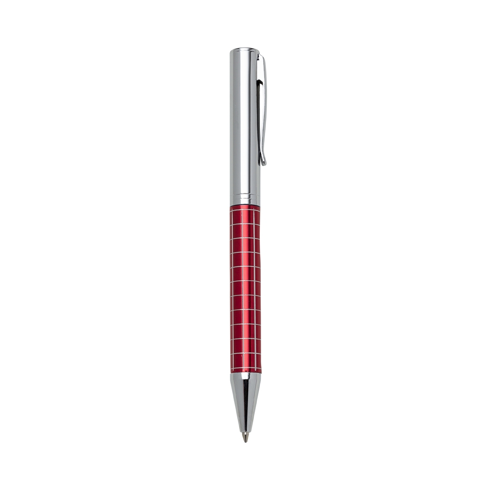 CANETA METAL C/ DET QUADRICULADO  SPX-ER201B-PRA/VM NA COR VERMELHO