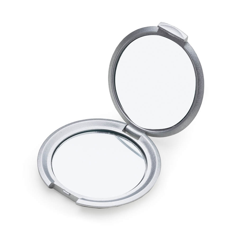ESPELHO DE BOLSO DUPLO DOBRAVEL  SPX-10232-PRA/PRA NA COR PRATA