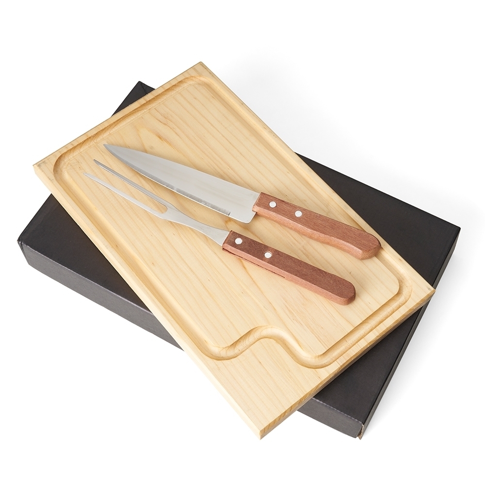KIT CHURRASCO C/ 3PÇ CX KRAFT SPX-14565N-MAD NA COR MADEIRA