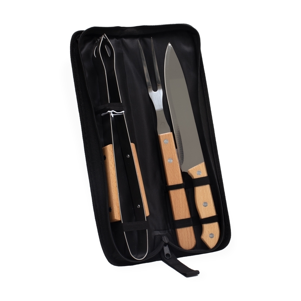 KIT CHURRASCO 3 PEÇAS SPX-18891-PRE NA COR PRETO