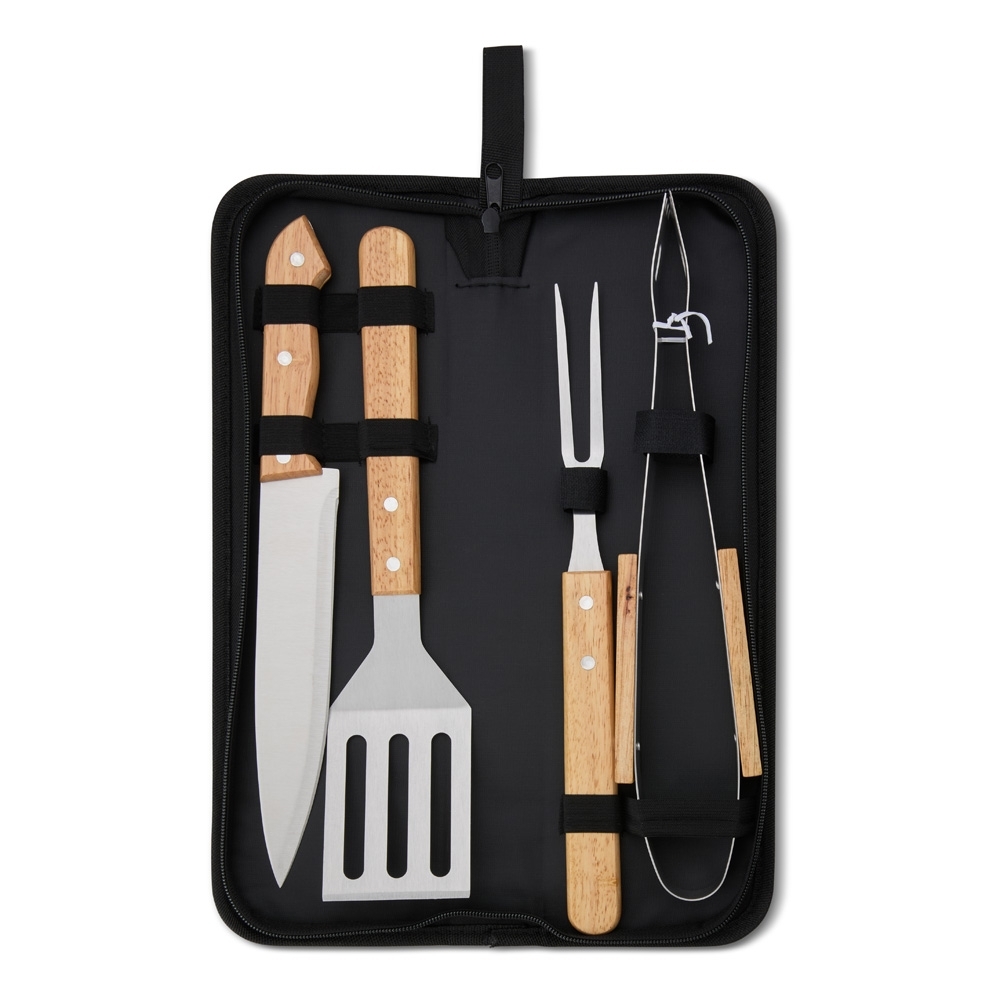 KIT CHURRASCO 4 PEÇAS SPX-12462B-PRE NA COR PRETO