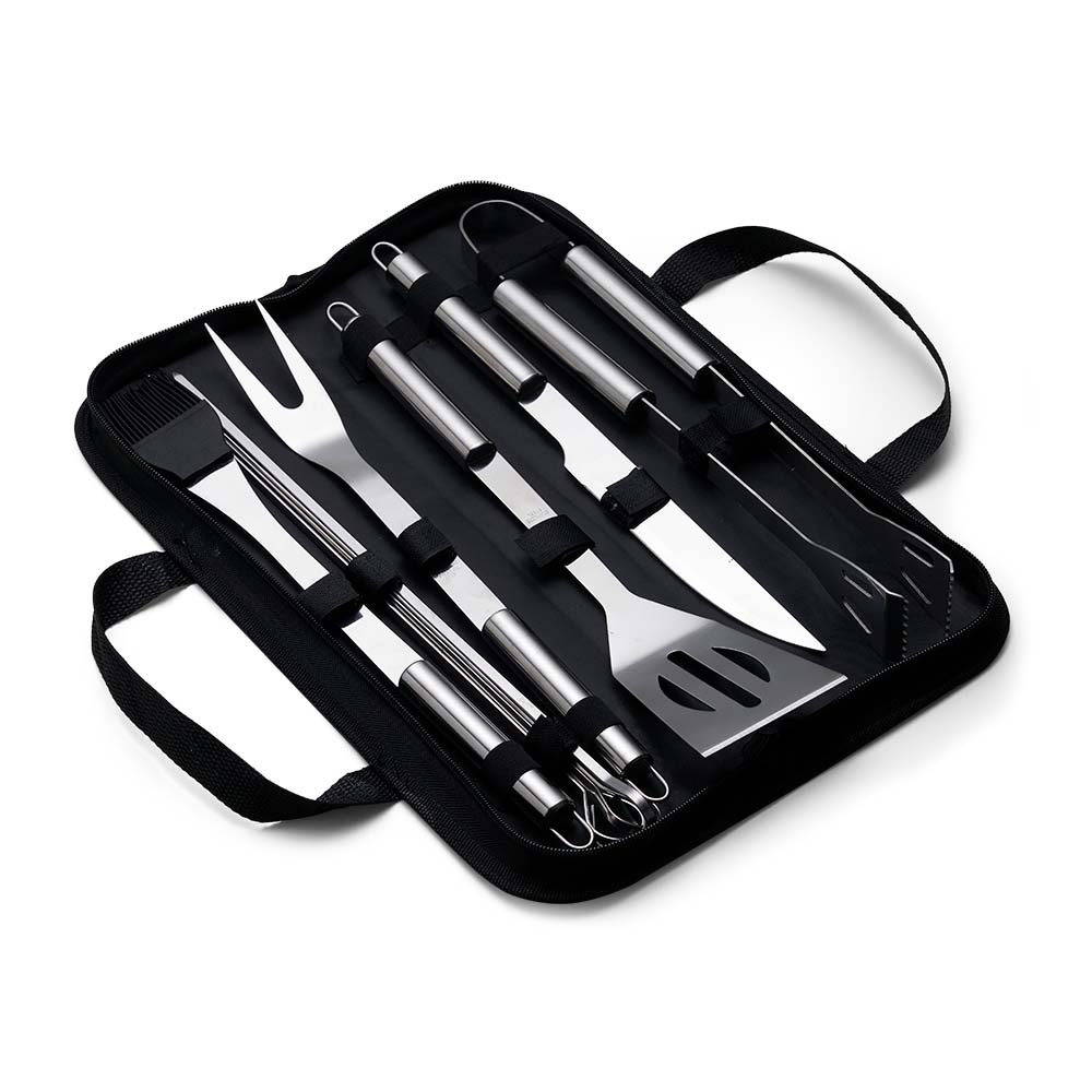 KIT CHURRASCO 9 PEÇAS  SPX-09018-PRE NA COR PRETO