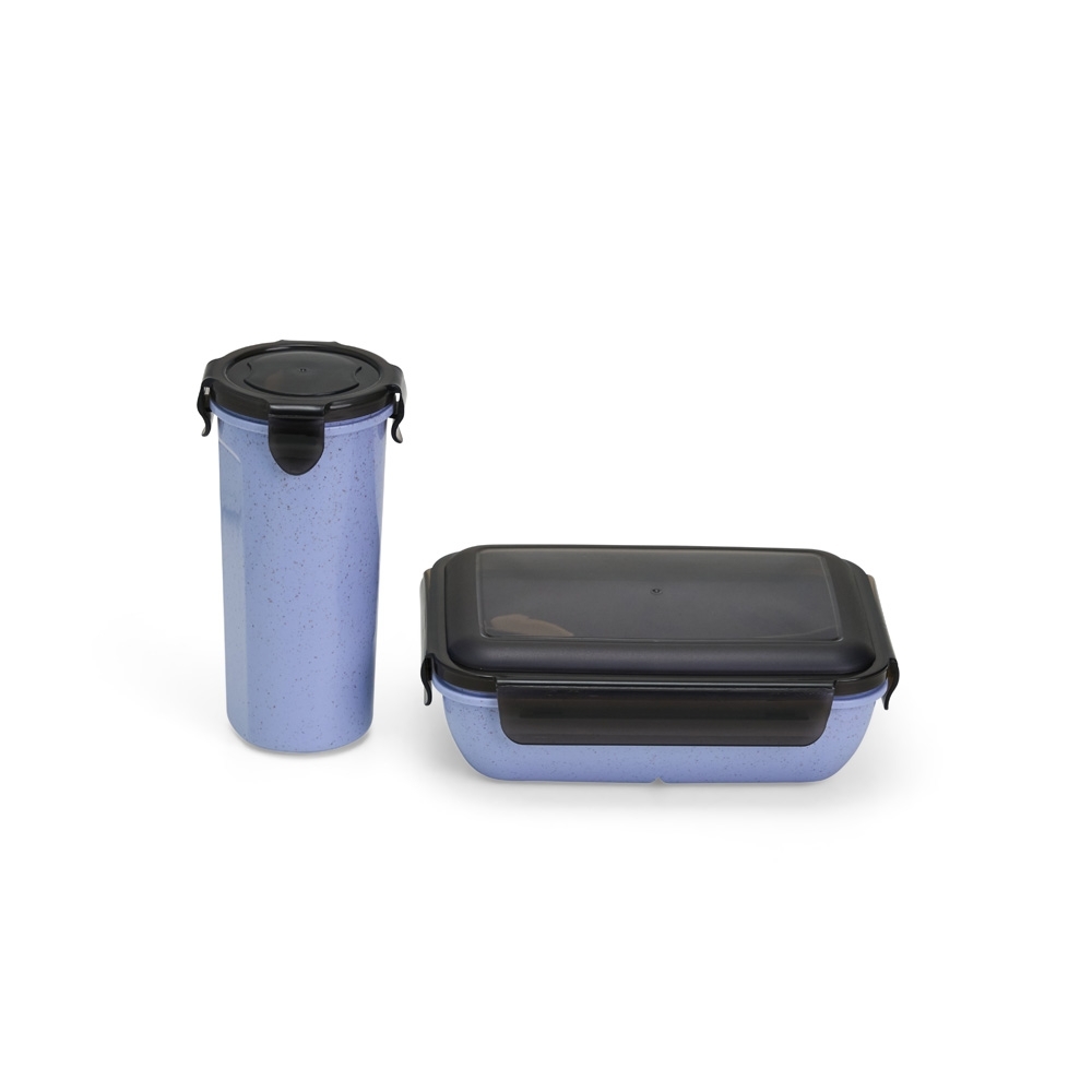 KIT COPO E MARMITA FIBRA DE BAMBU SPX-08029-ROX NA COR ROXO