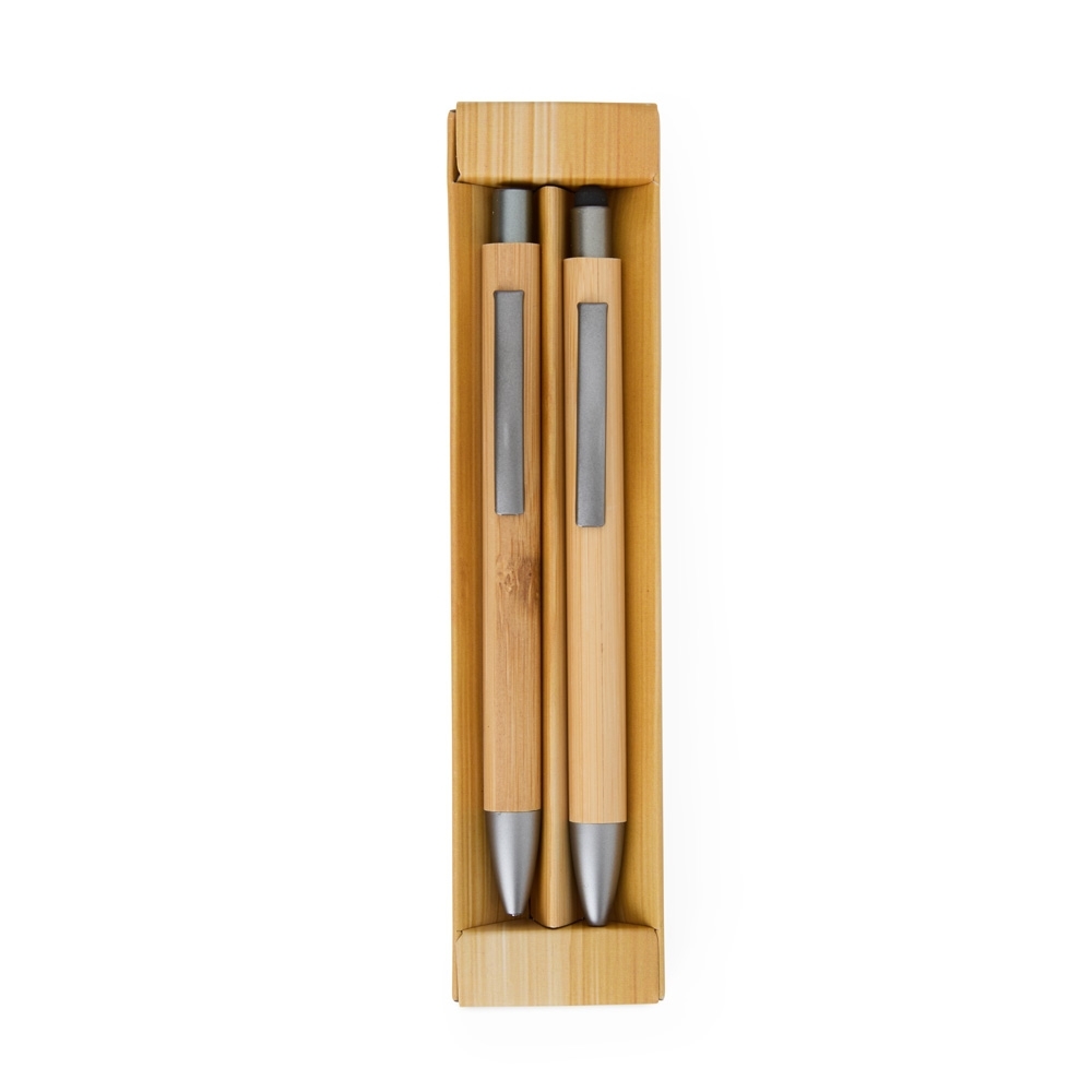 KIT ECOLÓGICO CANETA E LAPISEIRA BAMBU SPX-08251-BMB NA COR BAMBU