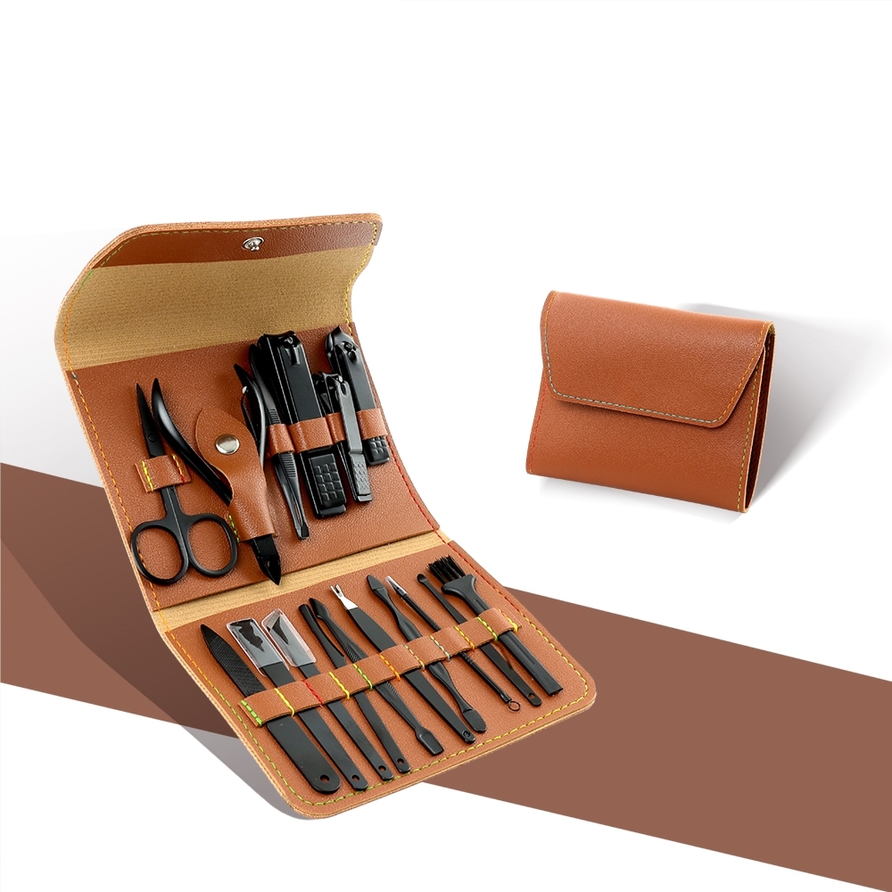 KIT MANICURE 16 PEÇAS SPX-18724B-MAR NA COR MARROM